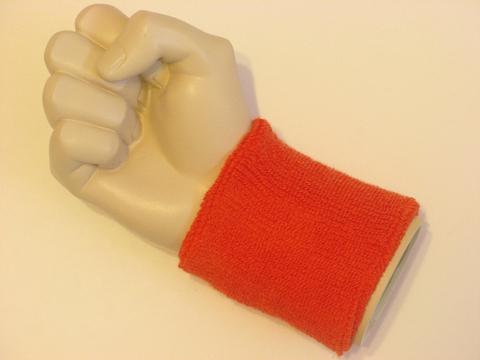 Dark orange wristband sweatband for sports - Click Image to Close