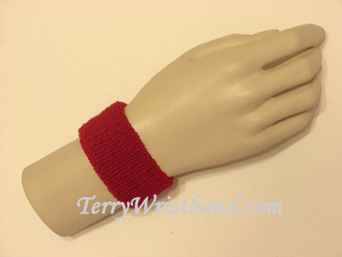 Dark red cheap kids terry wristband - Click Image to Close