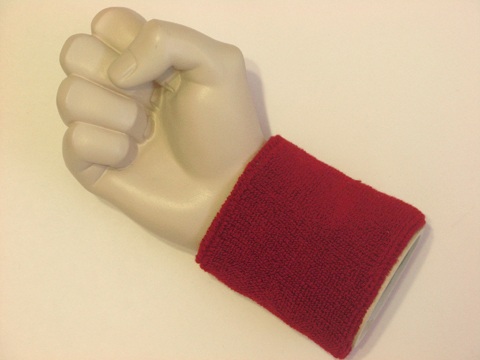 Dark red wristband sweatband for sports - Click Image to Close