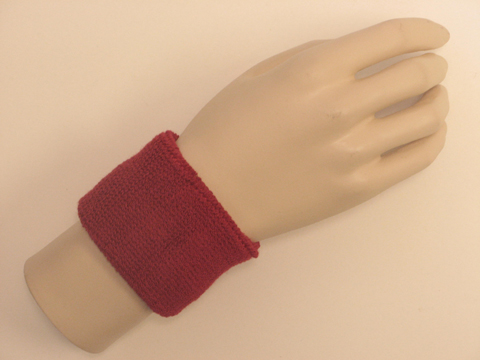 Dark red youth wristband sweatband terry for sports