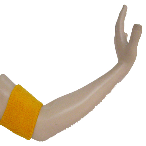 Gold Yellow Terry Athletic armband for sports - Click Image to Close