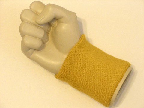 Golden yellow wristband sweatband for sports