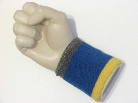Gray silver blue yellow cheap terry wristband sweatband - Click Image to Close