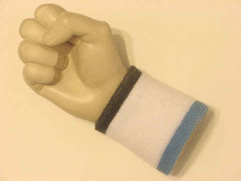 Gray white sky blue cheap terry wristband sweatband - Click Image to Close