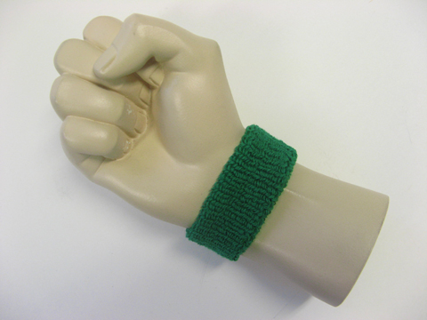 Green cheap 1 inch thin terry wristband - Click Image to Close