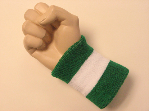 Green white green 2color wristband sweatband