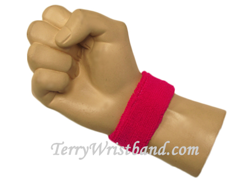Hot pink baby kids sport terry wristband - Click Image to Close
