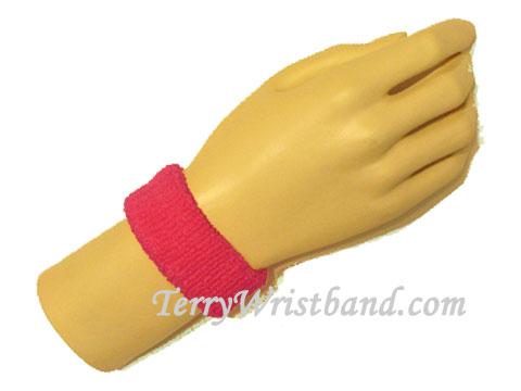 Hot Pink cheap kids terry wristband - Click Image to Close