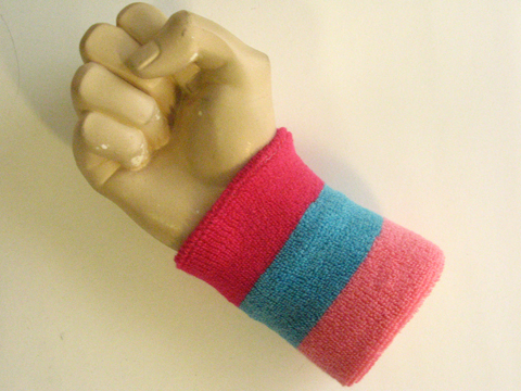 Hot pink sky blue pink terry wristband sweatband 3color - Click Image to Close