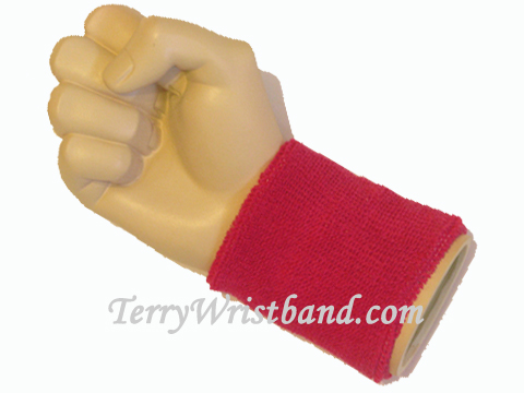 Hot pink wristband sweatband for sports - Click Image to Close