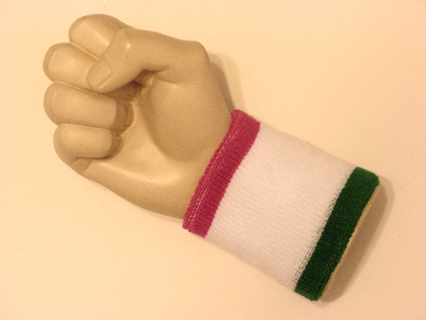 Hot pink white green cheap terry wristband sweatband