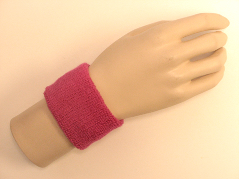 Hot pink youth wristband sweatband terry for sports - Click Image to Close