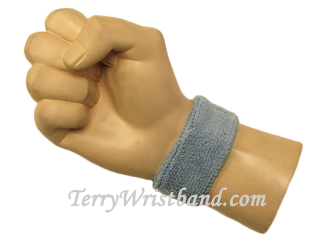 Light Blue baby kids sport terry wristband - Click Image to Close