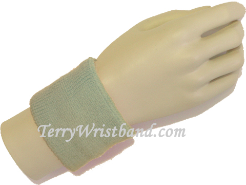 Light Gray (Grey) Youth or 2.5INCH Sports Terry Wristband - Click Image to Close