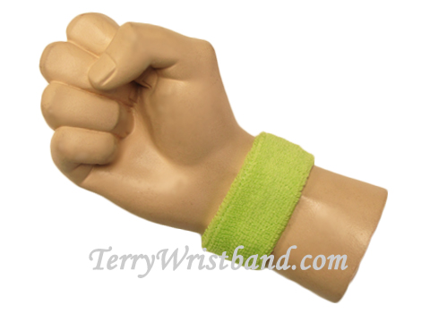 Light Lime Green baby kids sport terry wristband - Click Image to Close