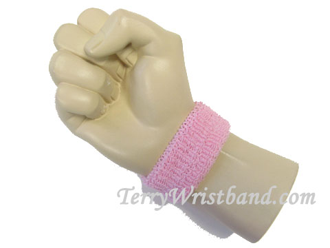 Light pink cheap 1 inch thin terry wristband