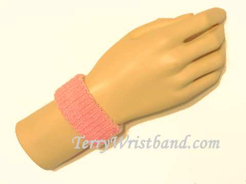 Light pink cheap kids terry wristband - Click Image to Close