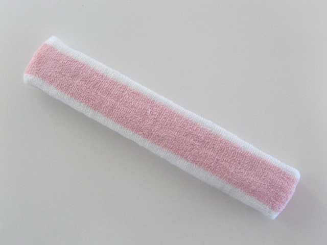 Light Pink White Long Terry Head Band - Click Image to Close