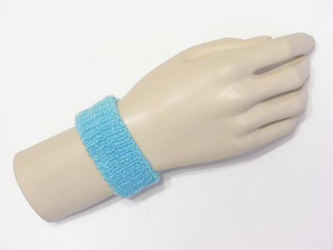 Light sky blue cheap kids terry wristband