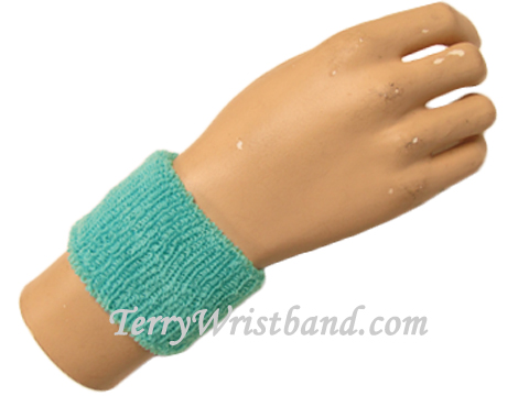 Light Sky Blue cheap youth terry wristband - Click Image to Close