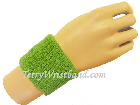 Lime green cheap 2.5 inch / youth terry wristband - Click Image to Close