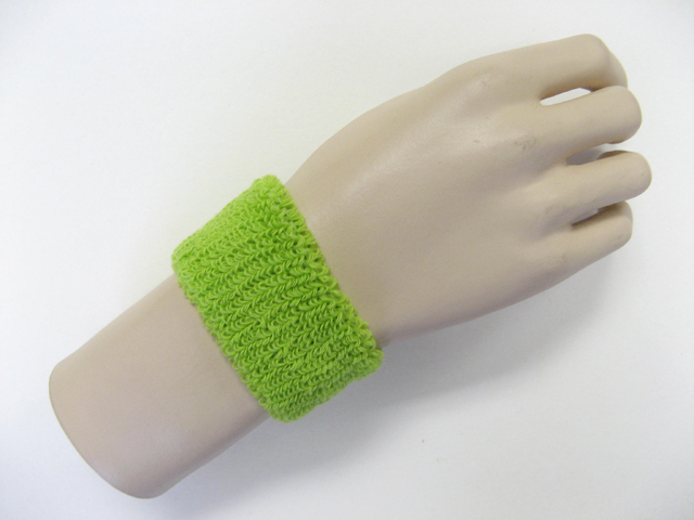 Lime green cheap kids terry wristband - Click Image to Close