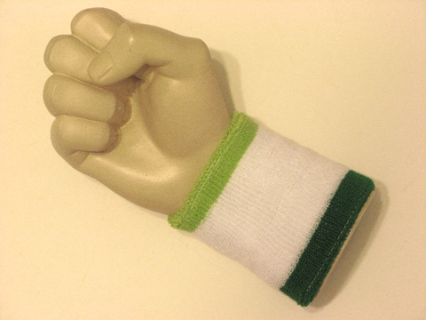 Lime green white green cheap terry wristband sweatband - Click Image to Close