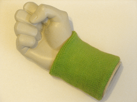 Lime green wristband sweatband for sports - Click Image to Close