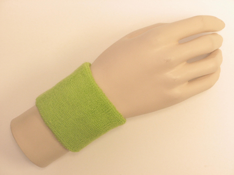 Lime green youth wristband sweatband terry for sports - Click Image to Close