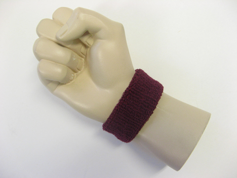 Maroon cheap 1 inch thin terry wristband - Click Image to Close