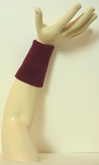 maroon 6 inch long wristband sweatband - Click Image to Close