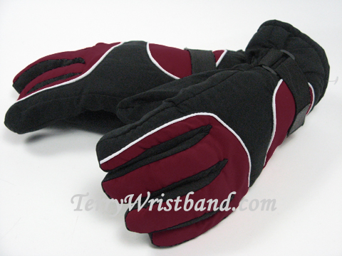 Maroon Winter Gloves with Palm Grip Patch