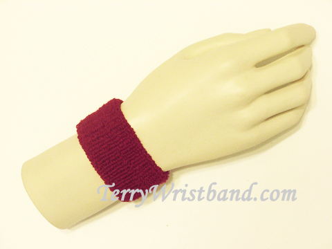 Maroon cheap kid's 1inch terry wristband - Click Image to Close
