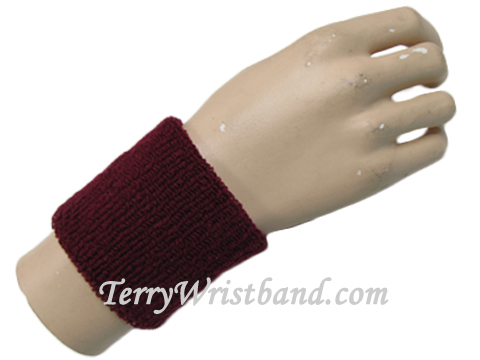 Maroon cheap youth terry wristband - Click Image to Close