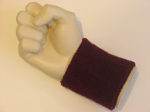 Maroon wristband sweatband for sports - Click Image to Close