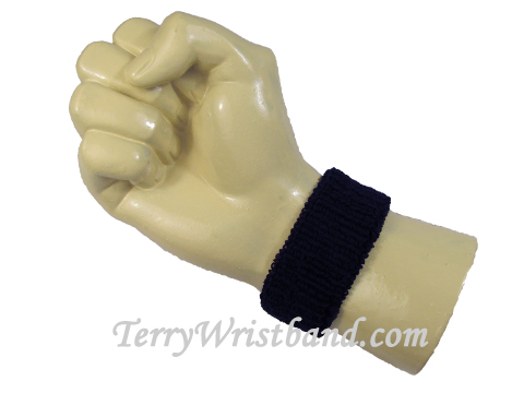 Navy cheap 1 inch thin terry wristband