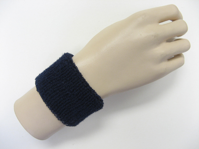 Navy cheap youth terry wristband