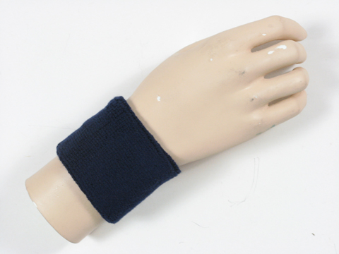 Navy youth wristband sweatband terry for sports - Click Image to Close