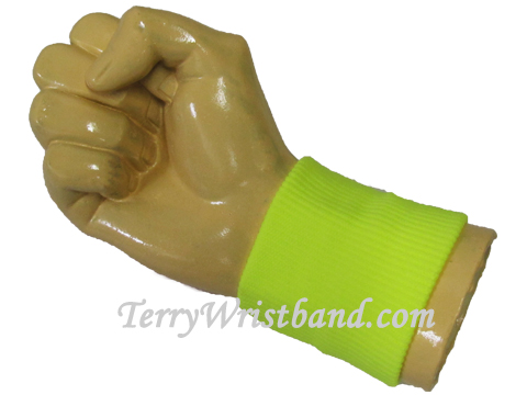 Neon Yellow 3 inch Nylon Wristband for Activities - Click Image to Close