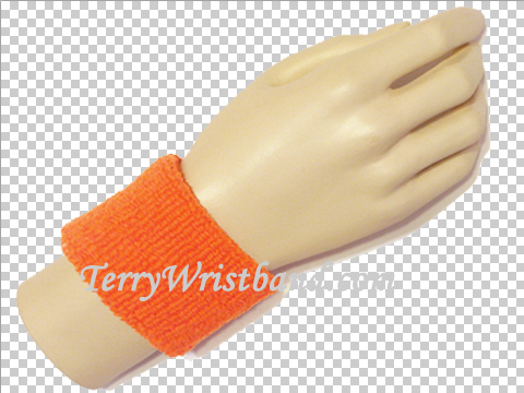 Orange cheap youth terry wristband - Click Image to Close