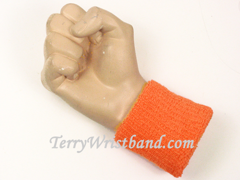 Light Orange cheap terry wristband, Adult Size - Click Image to Close