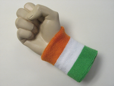 Light orange white bright green wristband sweatband