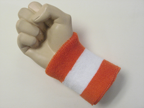 Dark orange white dark orange wristband, 1PC