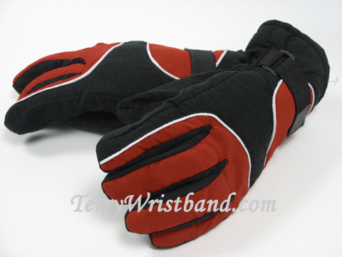 Dark Orange Winter Gloves with Palm Grip Patch - Click Image to Close