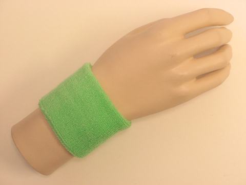 Pale green youth wristband sweatband terry for sports - Click Image to Close