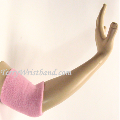 Light Pink 5\" tall Terry Athletic armband for sports