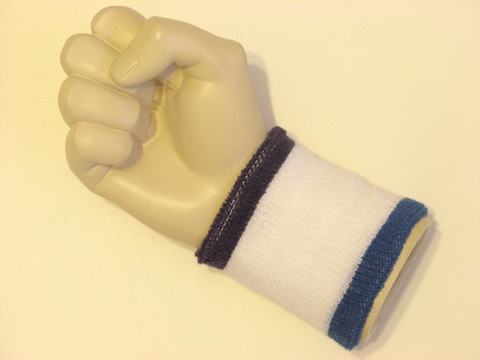 Purple white blue cheap terry wristband sweatband - Click Image to Close