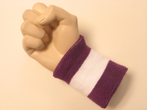 Purple white purple 2color wristband sweatband, 1PC