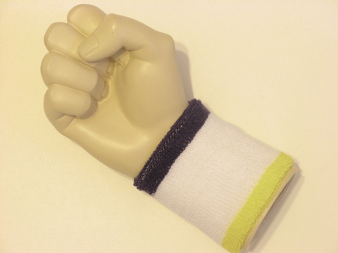 Purple white yellow cheap terry wristband sweatband