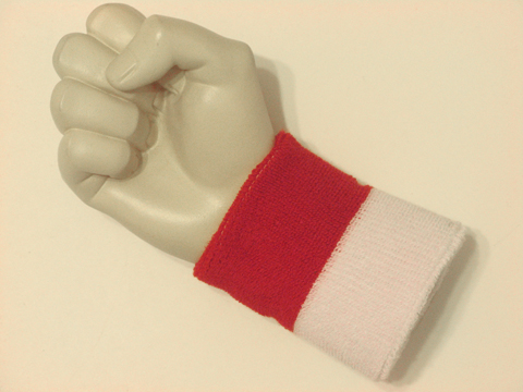 Red and white 2color wristband sweatband - Click Image to Close